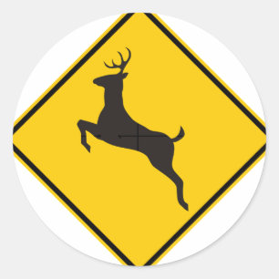 STICKER ROND SYMBOLE DE LA ROUTE DES CERFS