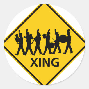 Sticker Rond Symbole de la route du passage à niveau