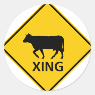 STICKER ROND SYMBOLE DE LA ROUTE-PASSAGE