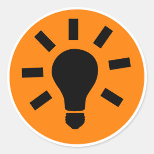 Sticker Rond Symbole de lampe à ampoule