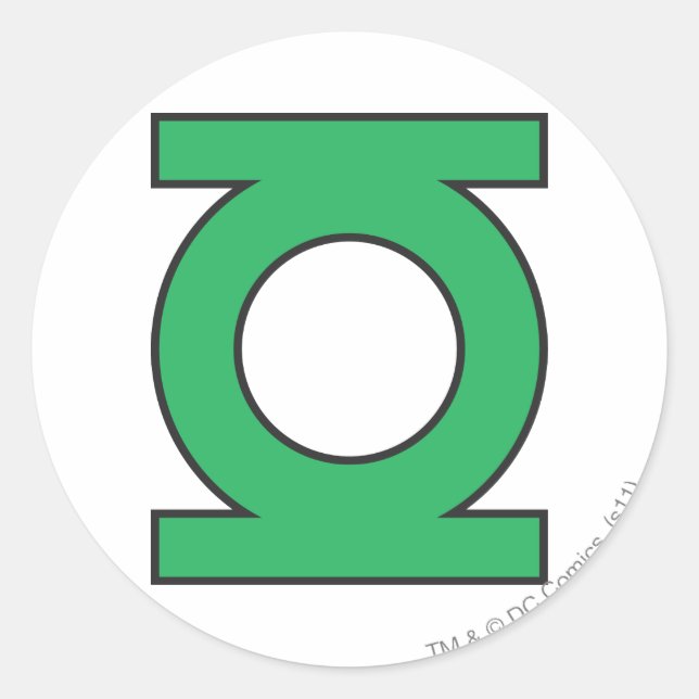 Sticker Rond Symbole de lanterne verte (Devant)