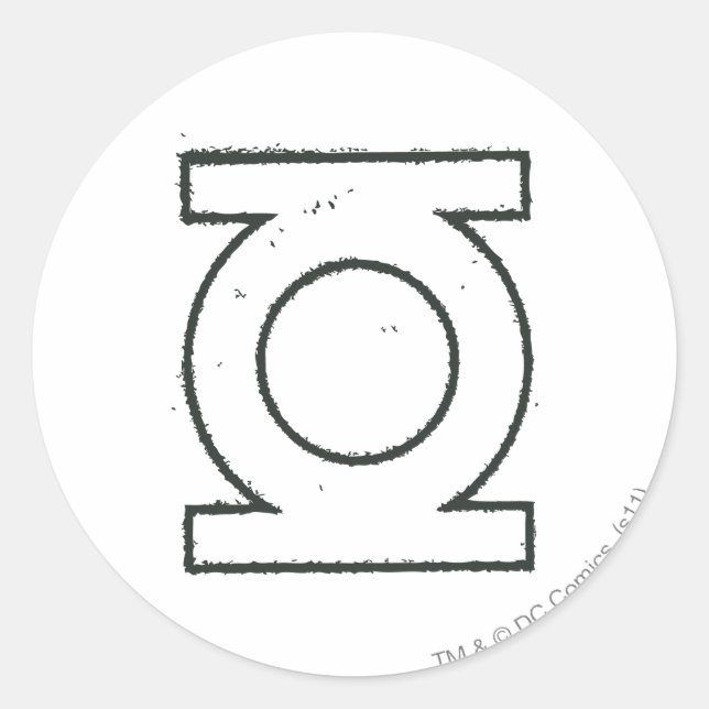 Sticker Rond SYMBOLE DE Lanterne Verte BW (Devant)