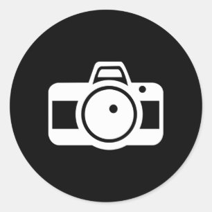Sticker Rond Symbole de l'appareil photo