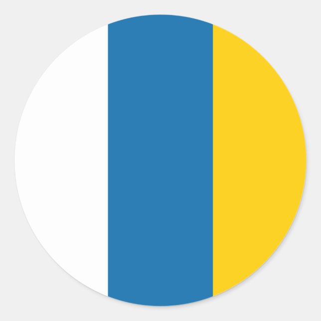 Sticker Rond Symbole de l'espagne du drapeau des Îles Canaries (Devant)