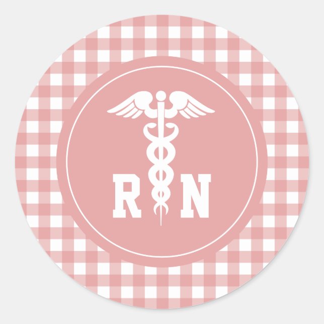 Sticker Rond Symbole de l'infirmière autorisée de la RN Motif p (Devant)