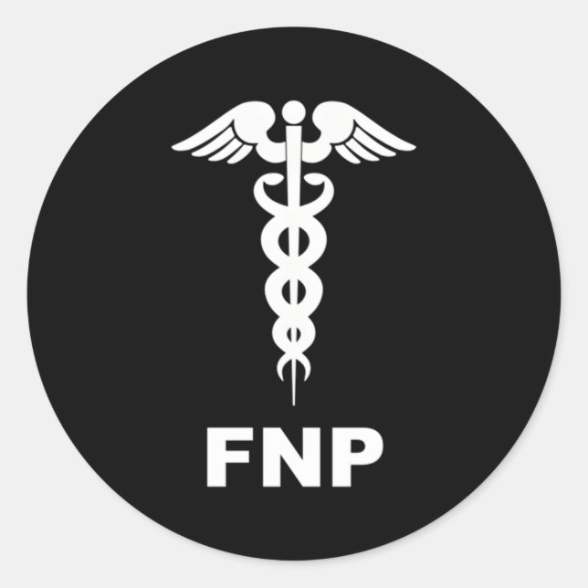 Sticker Rond Symbole de l'infirmière de famille Médicale Cad (Devant)