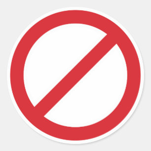 Sticker Rond Symbole de l'interdiction Sign/No