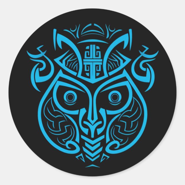 STICKER ROND SYMBOLE DE MONKEY, DESIGN BLEU GRAPHIQUE, STYLE MA (Devant)
