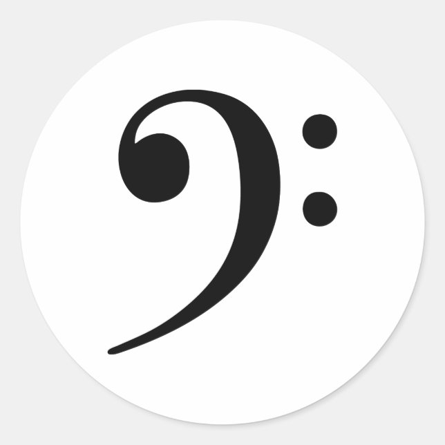 Sticker Rond Symbole de musique Bass Clef (Devant)