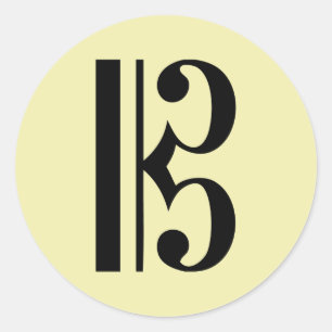 Sticker Rond Symbole de musique C-Clef