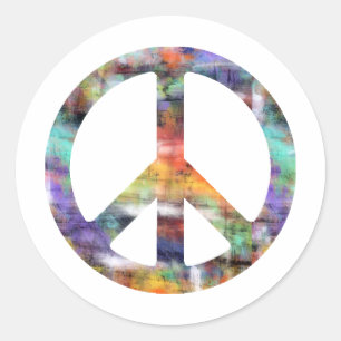 Sticker Rond Symbole de paix artistique