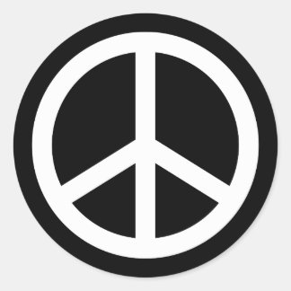 Sticker Rond Symbole de paix blanc