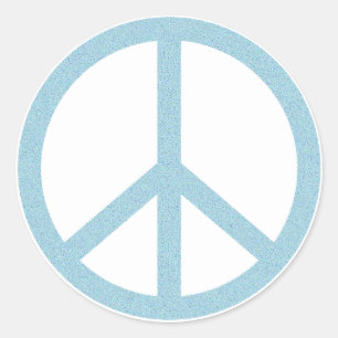 Sticker Rond Symbole de paix bleu arty