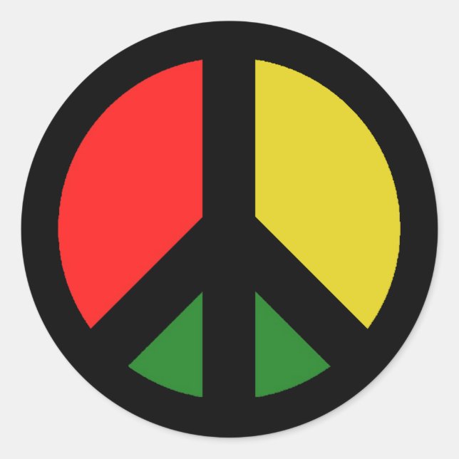 Sticker Rond Symbole de paix CND de Rasta Ban (Devant)