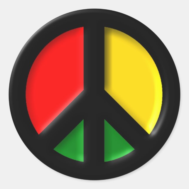 Sticker Rond Symbole de paix CND de Rasta Ban (Devant)