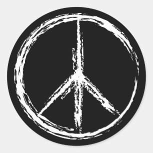 Sticker Rond Symbole de paix créatif isolé blanc