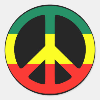 Sticker Rond Symbole de paix de Rasta