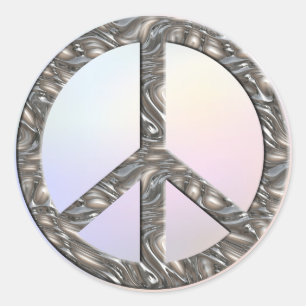 Sticker Rond Symbole de PAIX - lumière colorée par d'ARGENT