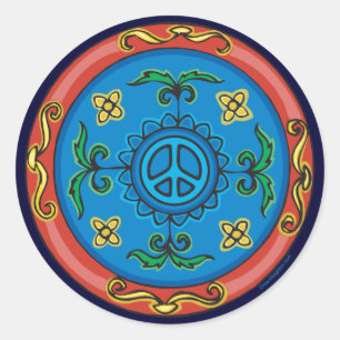 Sticker Rond Symbole de paix Medallion Design