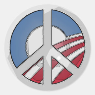 Sticker Rond SYMBOLE DE PAIX Obama