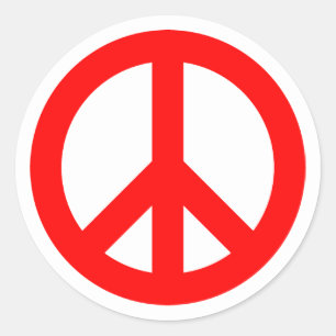 Sticker Rond Symbole de paix rouge