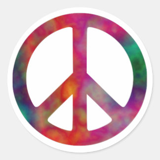 Sticker Rond Symbole de paix Tie Dye