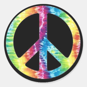 Sticker Rond Symbole de paix Tie Dye