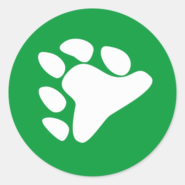 STICKER ROND SYMBOLE DE PAW BLANC (Devant)