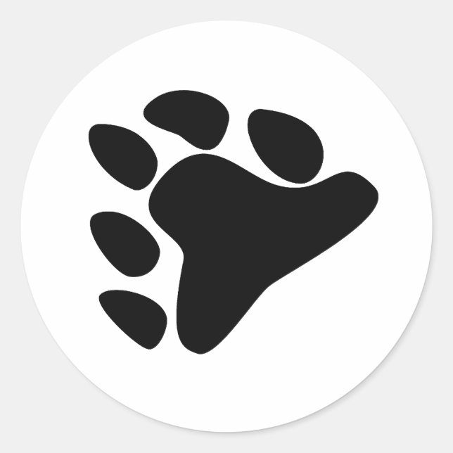 STICKER ROND SYMBOLE DE PAW DE L'OURS NOIR (Devant)