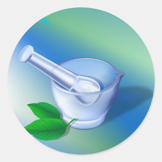 Sticker Rond Symbole de pharmacie (Devant)