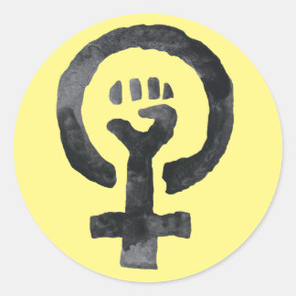 Sticker Rond Symbole de poing féministe