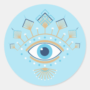 Sticker Rond Symbole de protection turc des yeux mal grecs déco
