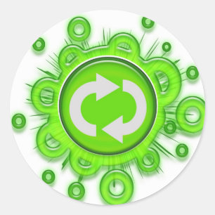Sticker Rond Symbole de recyclage