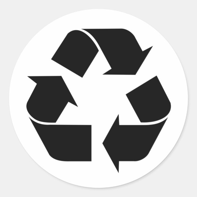 Sticker Rond symbole de recyclage (Devant)