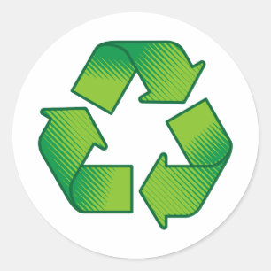 Sticker Rond Symbole de recyclage