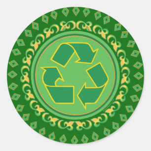 Sticker Rond SYMBOLE DE RECYCLAGE DE Médallion