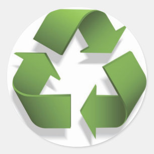 Sticker Rond symbole de recyclage vert