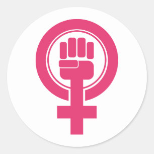 Sticker Rond Symbole de résistance de la main des femmes