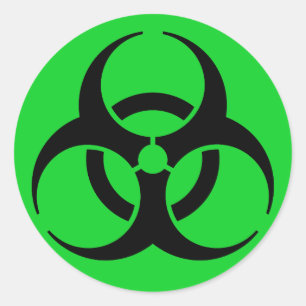 Sticker Rond Symbole de risque biologique