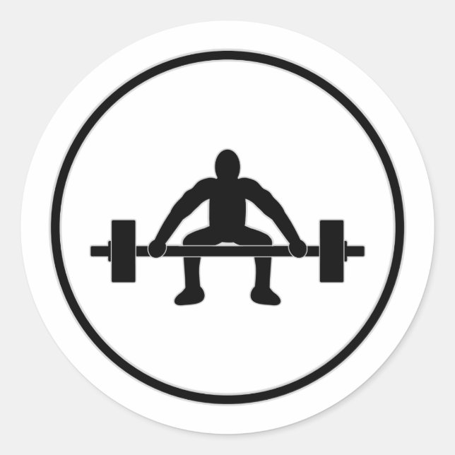 Sticker Rond Symbole de soulèvement du poids (Devant)