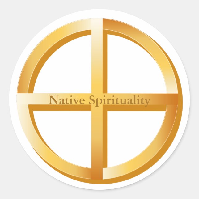 Sticker Rond Symbole de spiritualité autochtone (Devant)