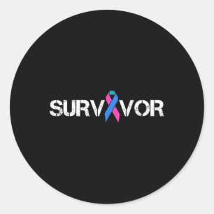 Sticker Rond Symbole de survivant du ruban de sensibilisation a