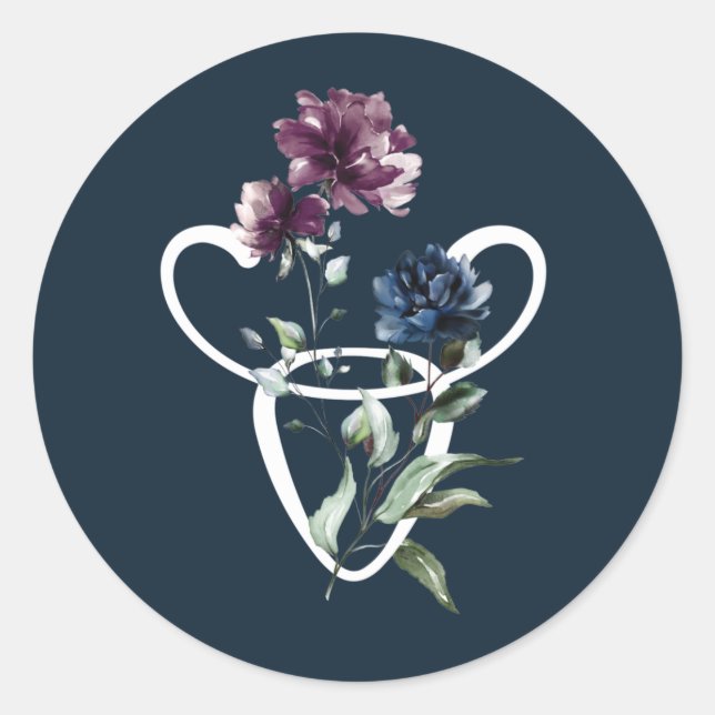 Sticker Rond Symbole de Taurus Zodiac (Devant)