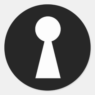 Sticker Rond symbole de trou de touche signe secret indiscret
