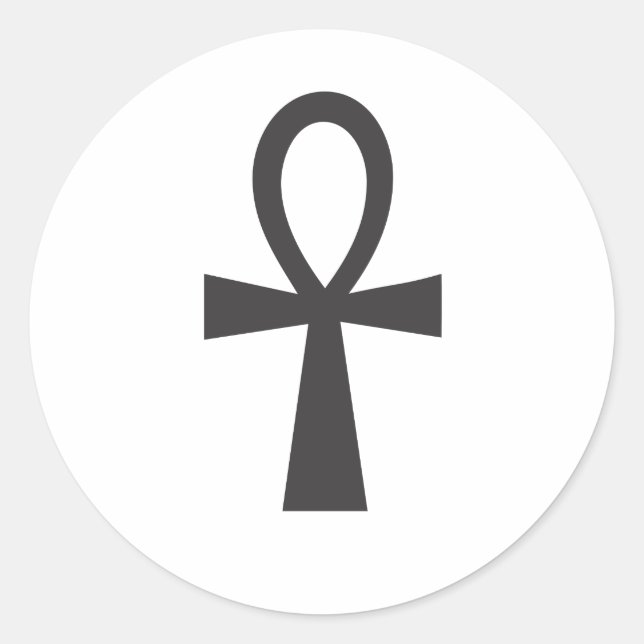Sticker Rond Symbole de vie d'Ankh (Devant)