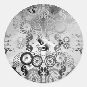 Sticker Rond Symbole de yang de Yin