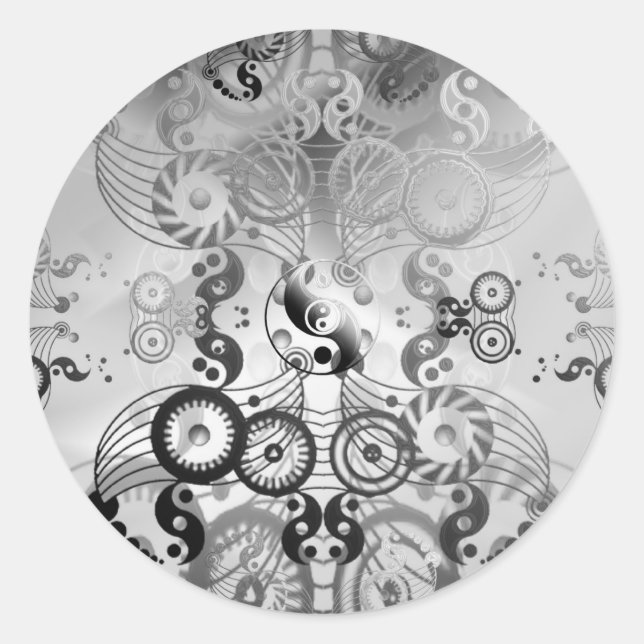 Sticker Rond Symbole de Yin yang (Devant)