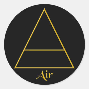 Sticker Rond Symbole d'élément d'air de Falln Pagan