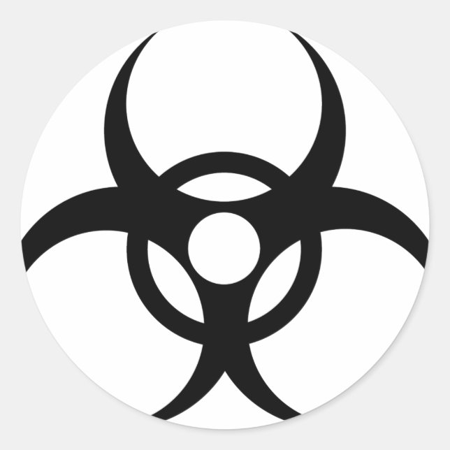 Sticker Rond symbole des déchets biodangereux (Devant)
