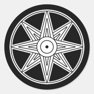 Sticker Rond Symbole d'étoile d'Inanna